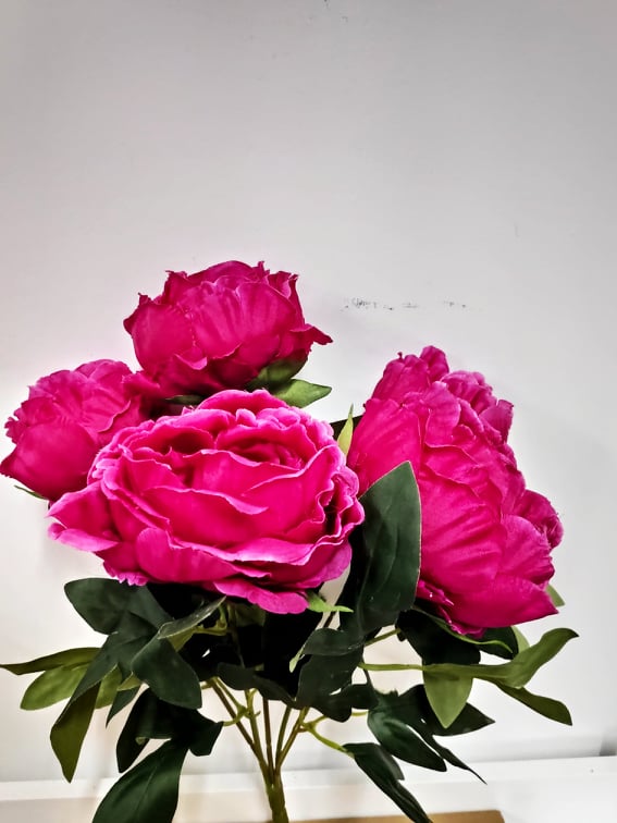 Peony Bouquet 5 head Cerise